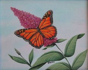 Monarch butterfly on butterfly bush